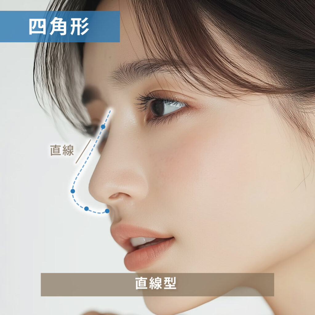 四角形の直線型の鼻