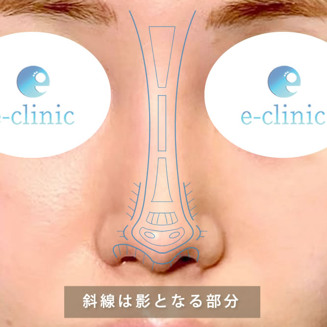 鼻の影となる部分のデザイン