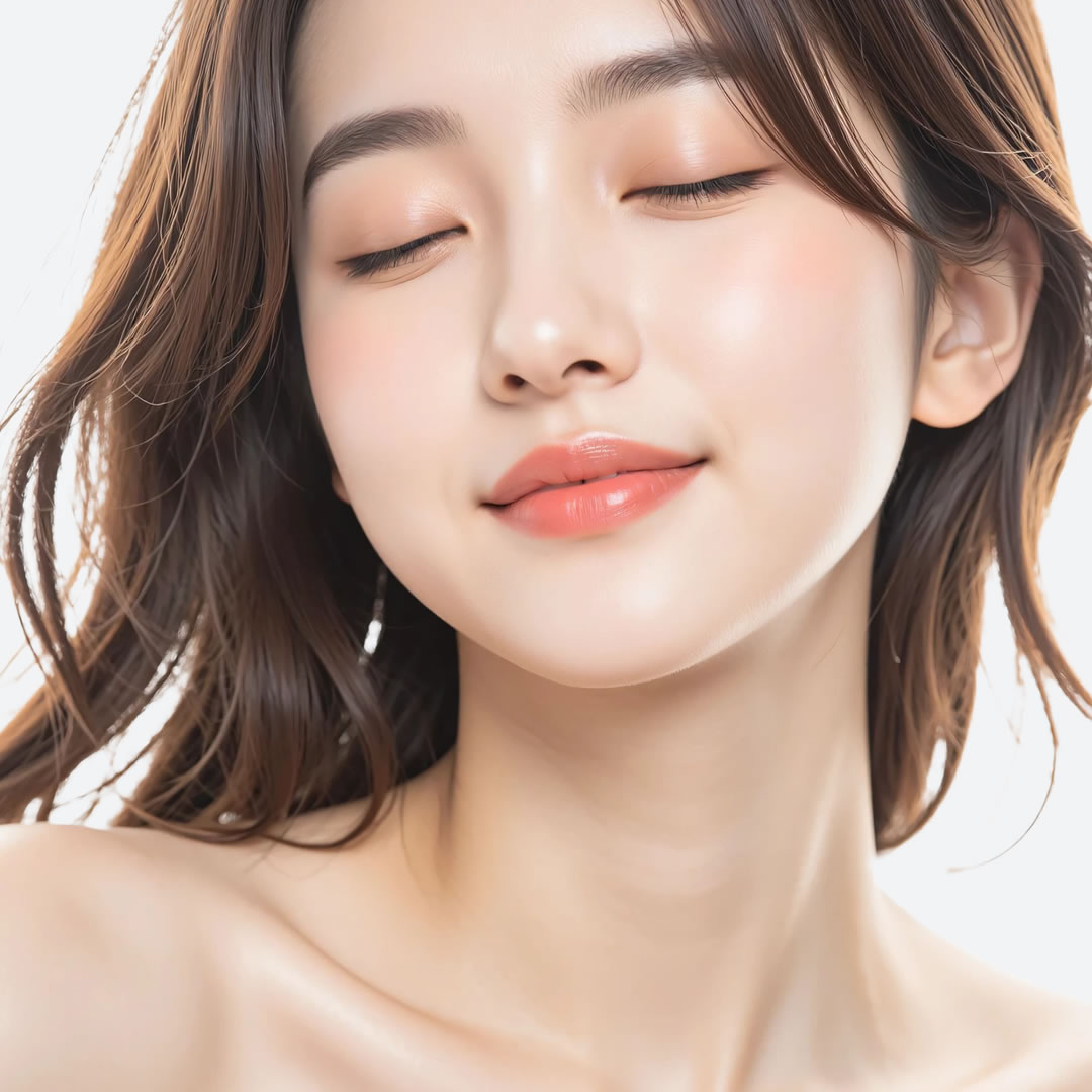 フェイスリフトの手術を受けてフェイスラインが上がった女性