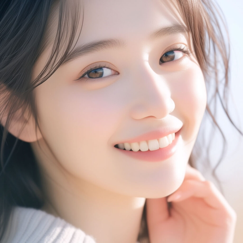 肌がキレイな女性