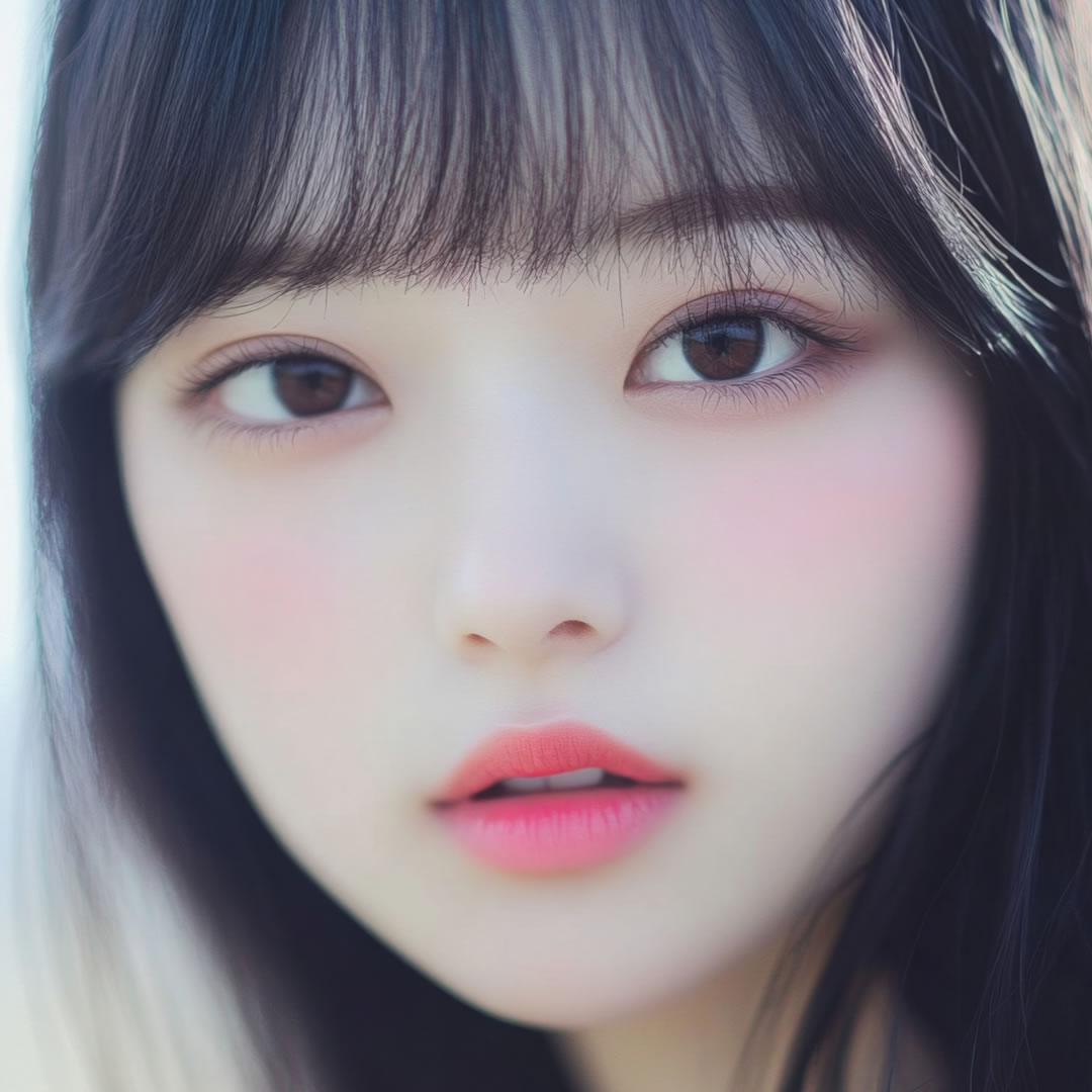 かわいらしい唇の女性