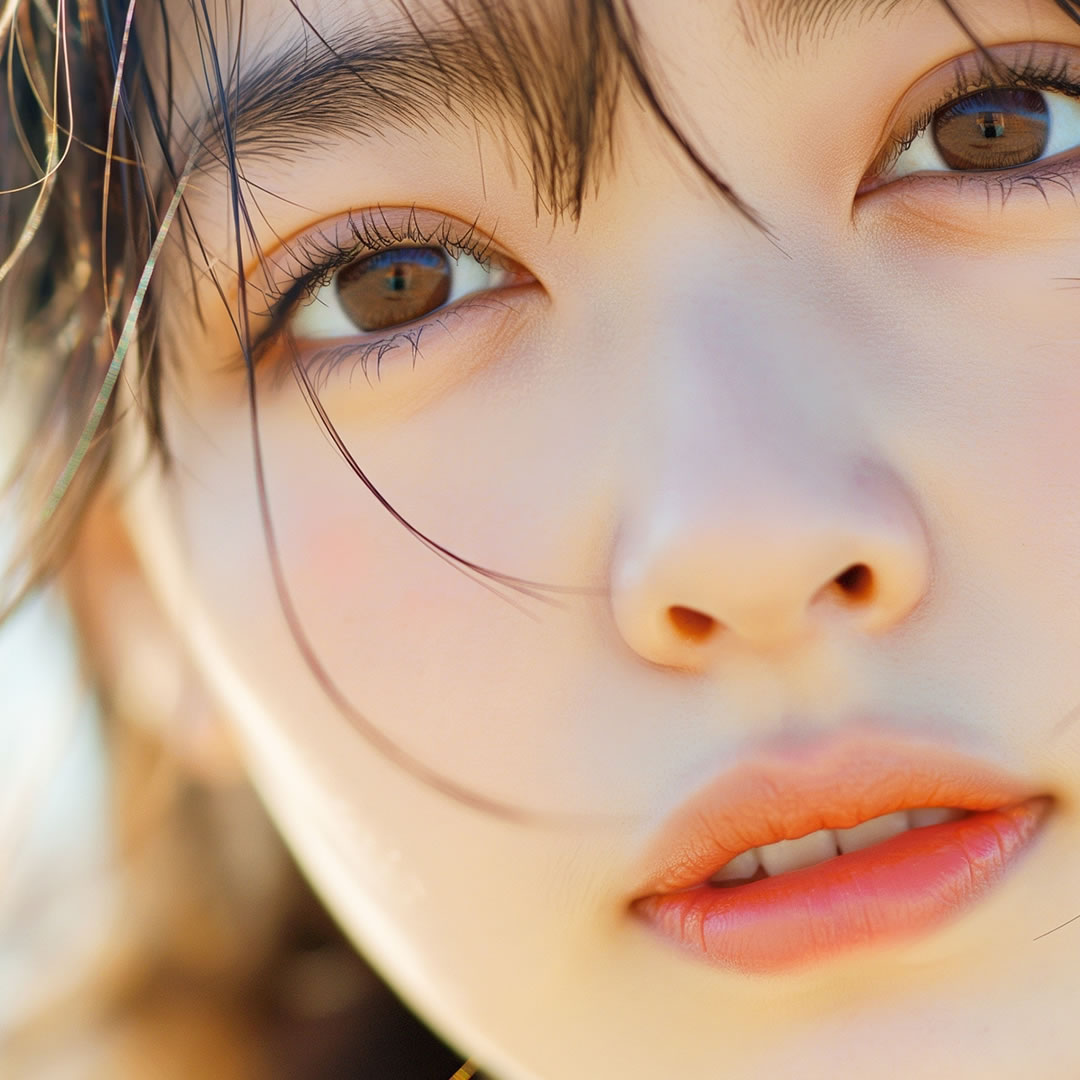 かわいい唇の女性