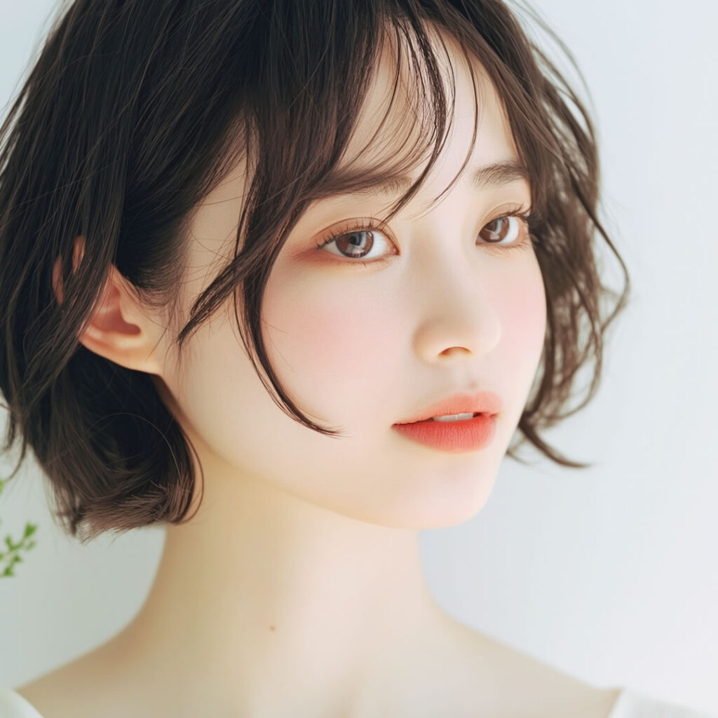 顎下の脂肪吸引の手術を受けた女性