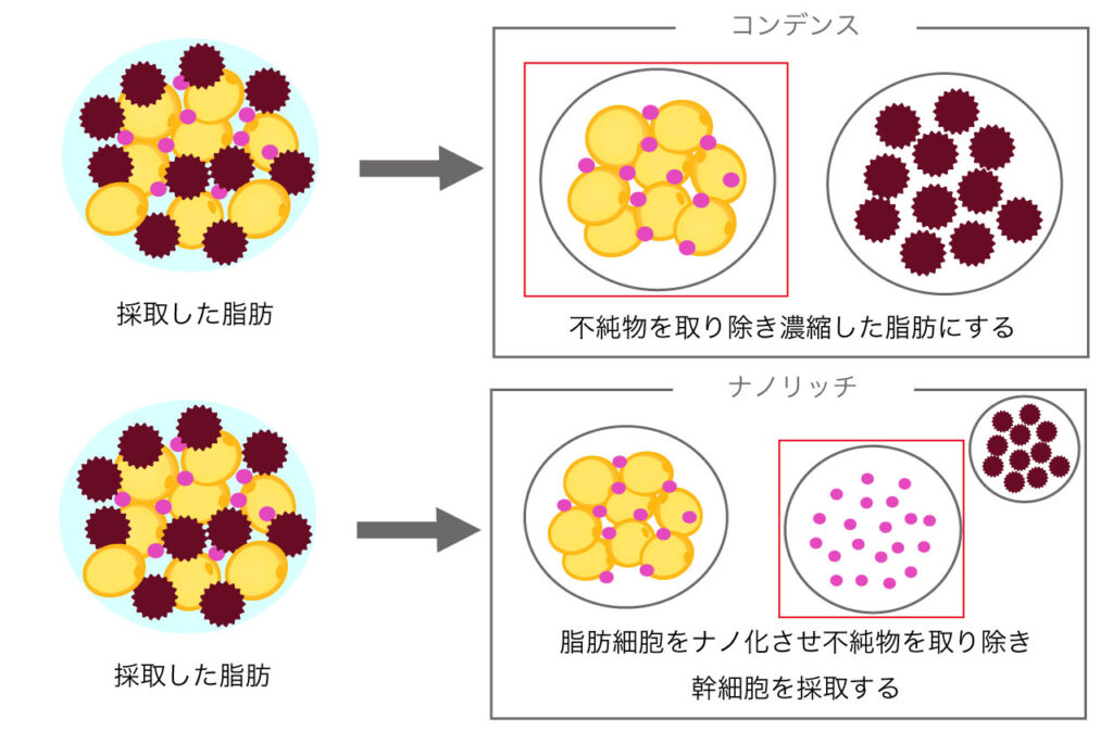コンデンスとナノリッチのイメージ