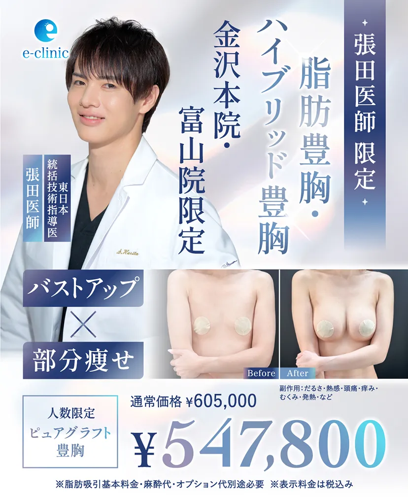 張田 修平医師のピュアグラフと豊胸キャンペーン画像